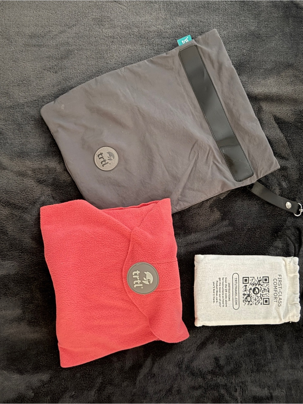 TRTL Travel Neck Pillow Cover & Foldable Pillow Set - w/Passport cover